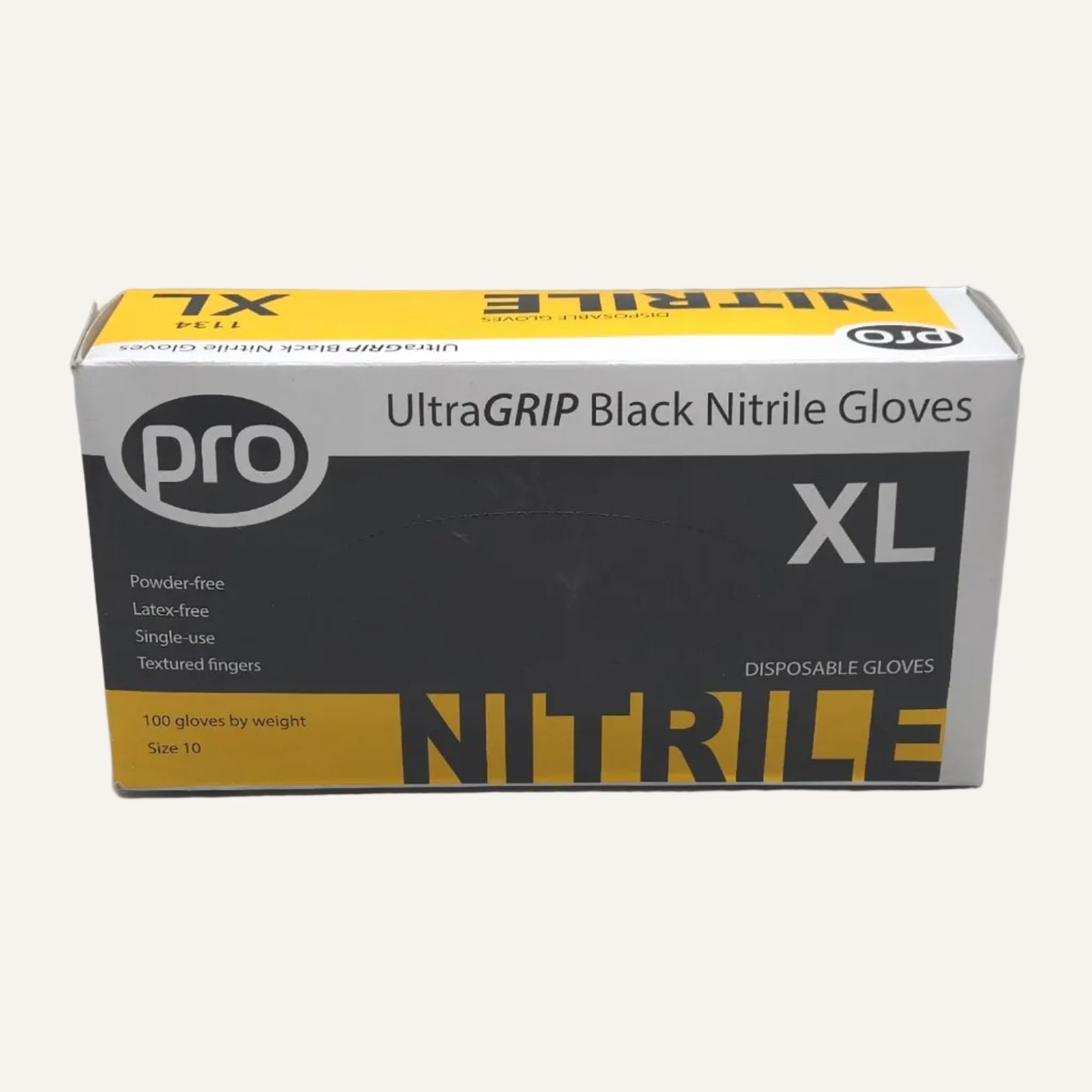 PRO UltraGRIP Black Nitrile Gloves Extra Large | Heavy Duty Disposable Gloves