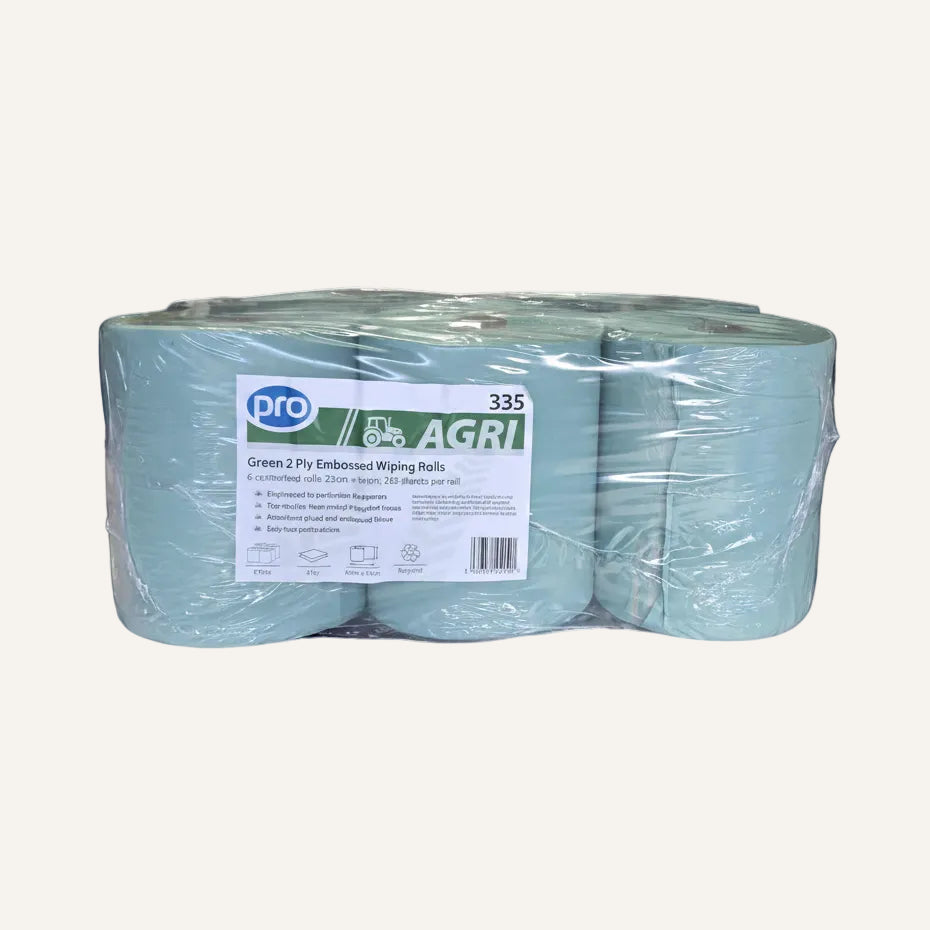 PRO 2-Ply Green Dairy Wipe 23cm x 140m | Dairy Hygiene Roll