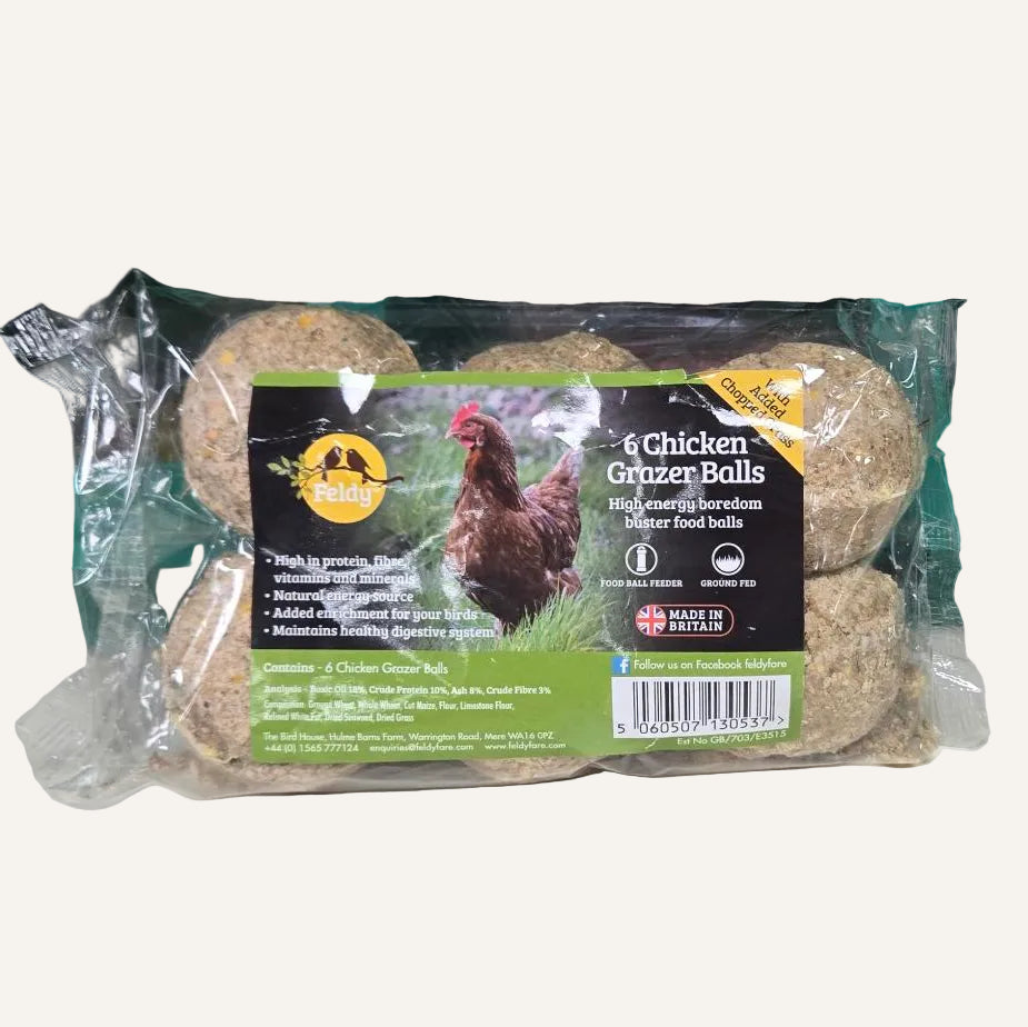 Feldy Chicken Grazer Balls 6 Pack | Natural Chicken Foraging Treats