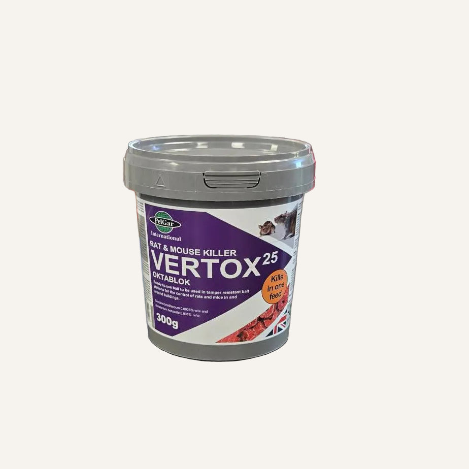 Vertox 25 Rat & Mouse Killer | Professional Wax Bait Blocks