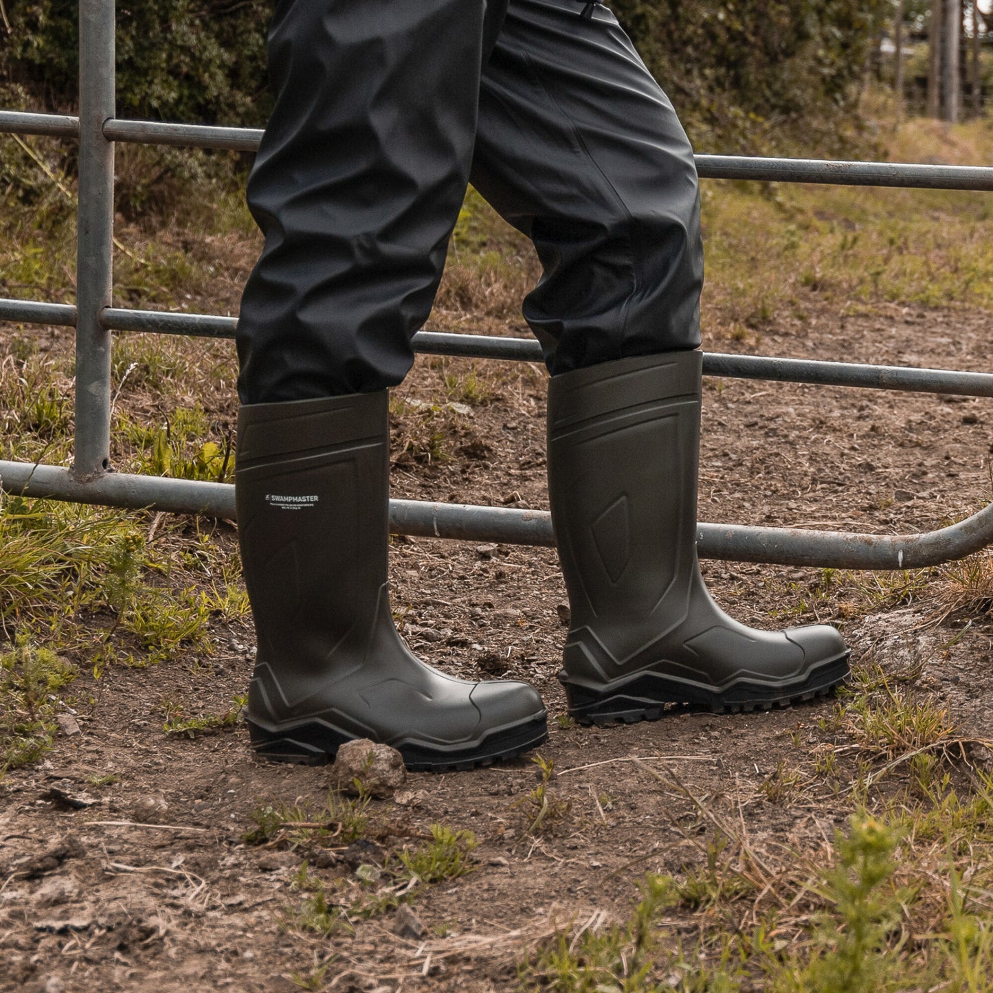Swampmaster Pro Champion+ Non-Safety Wellingtons Green | Waterproof PU Farm Boots