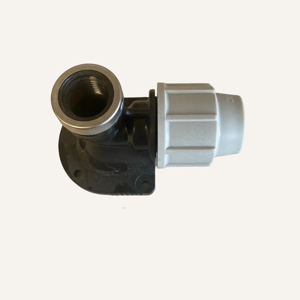 Plasson Plastic Wall Plate Elbow | MDPE Compression Wall Plate Fitting