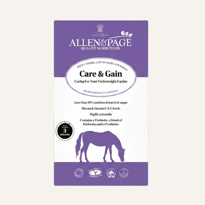 Allen & Page Care & Gain 20kg | High Calorie Low Starch Horse Feed