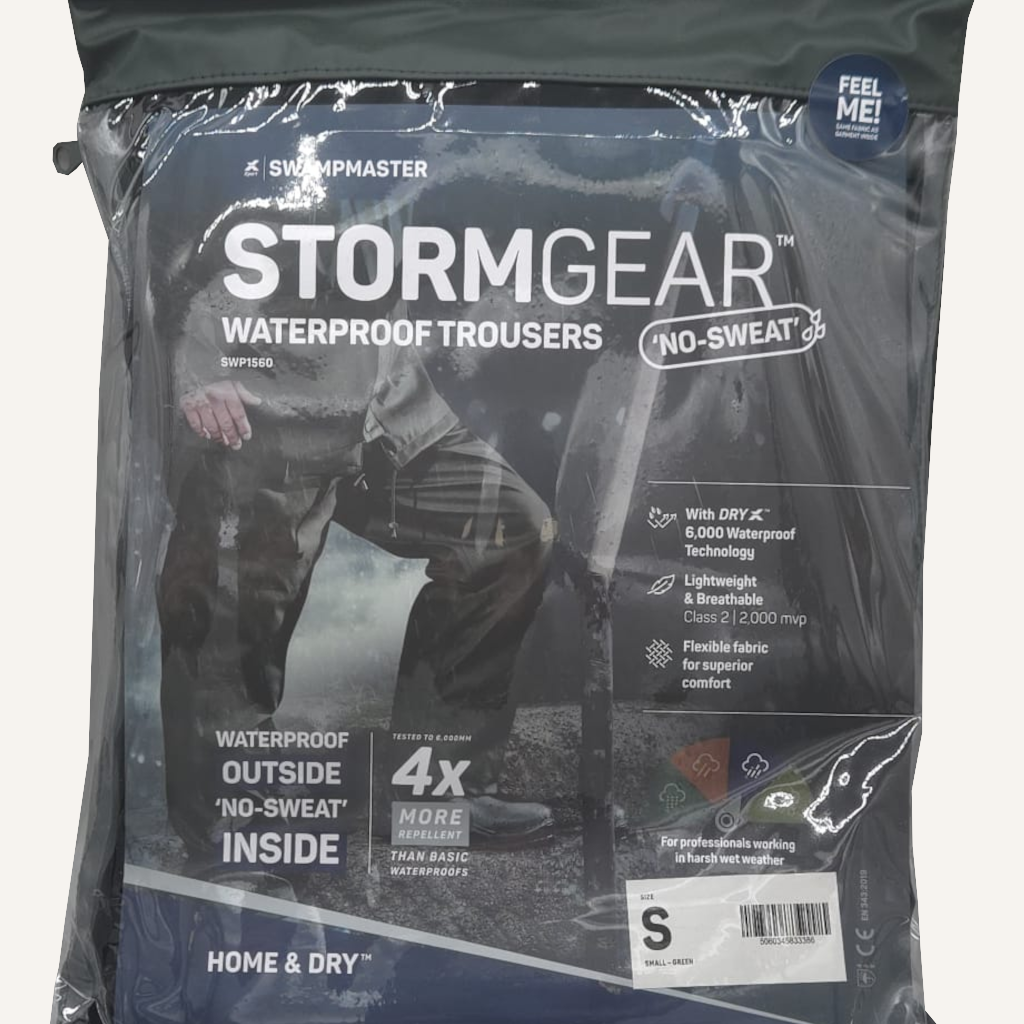 Swampmaster No-Sweat Stormgear Waterproof Trousers Green | Farm Waterproof Overtrousers