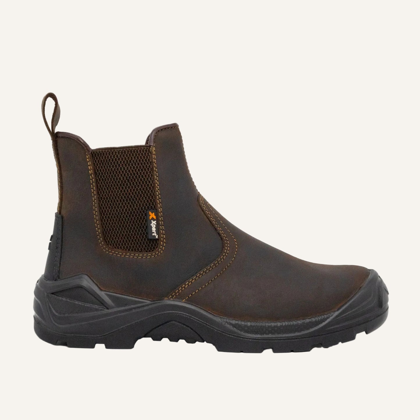 Xpert Defiant S3 Safety Dealer Boots Brown | Steel Toe Safety Chelsea Boots