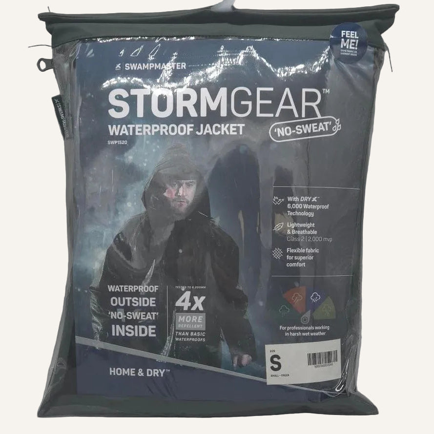 Swampmaster No-Sweat Stormgear Waterproof Jacket Green | Heavy Duty Farm Waterproof