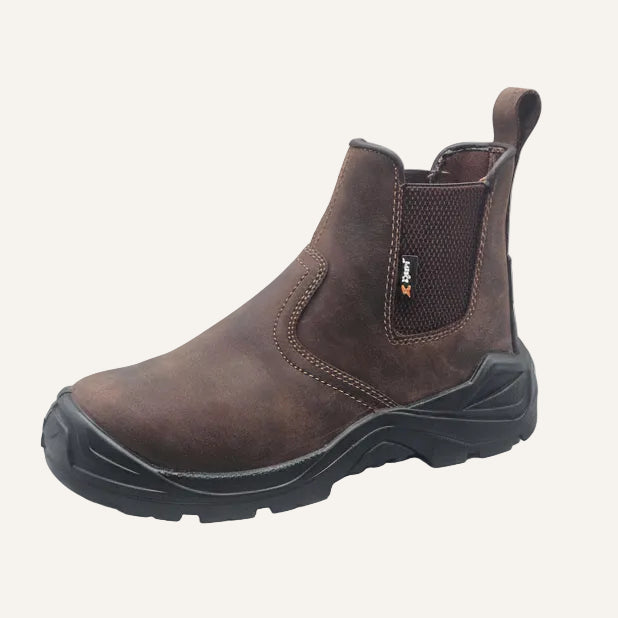 Xpert Defiant S3 Safety Dealer Boots Brown | Steel Toe Safety Chelsea Boots