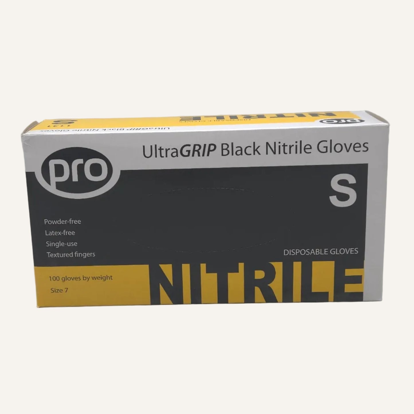 PRO UltraGRIP Black Nitrile Gloves Small | Heavy Duty Disposable Work Gloves