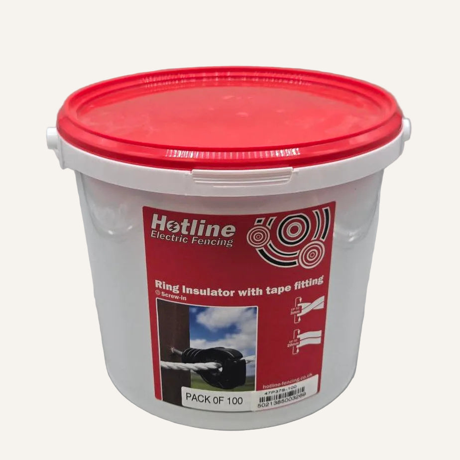 Hotline Ring & Tape Screw-In Insulators P37S (Pack of 100) | Electric Fencing