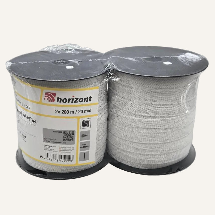 Hotline Farmer Tape Double Pack T20-W 2 x 200m x 20mm | Electric Fence Tape