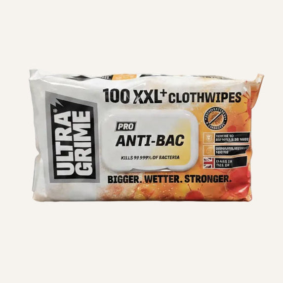 UltraGrime Pro Anti-Bac XXL+ Clothwipes – Pack of 100