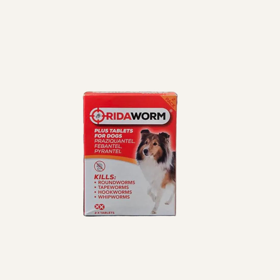 RidaWorm Dog Tablets 2 Pack | Broad-Spectrum Wormer for Dogs
