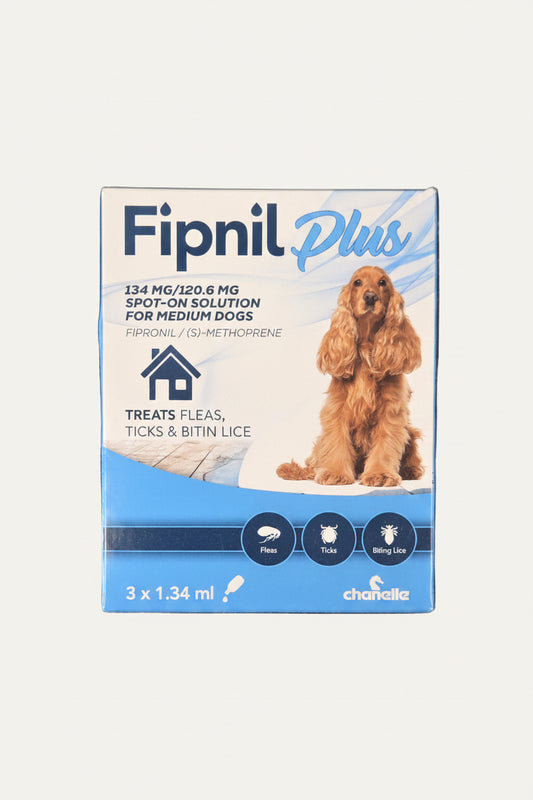 Fipnil Plus Spot-On 10-20kg Dog 3 Pipettes | Flea & Tick Treatment for Medium Dogs