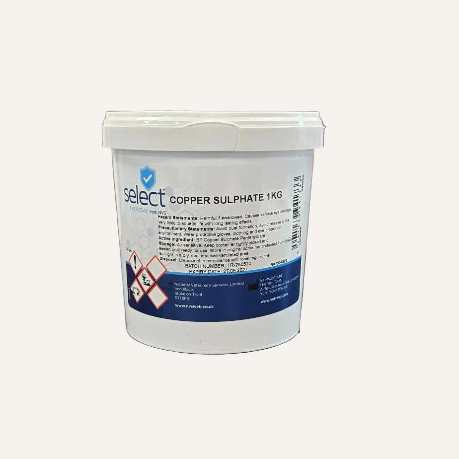 Copper Sulphate Powder 1kg | Agricultural, Footbath & General Purpose Copper Sulphate