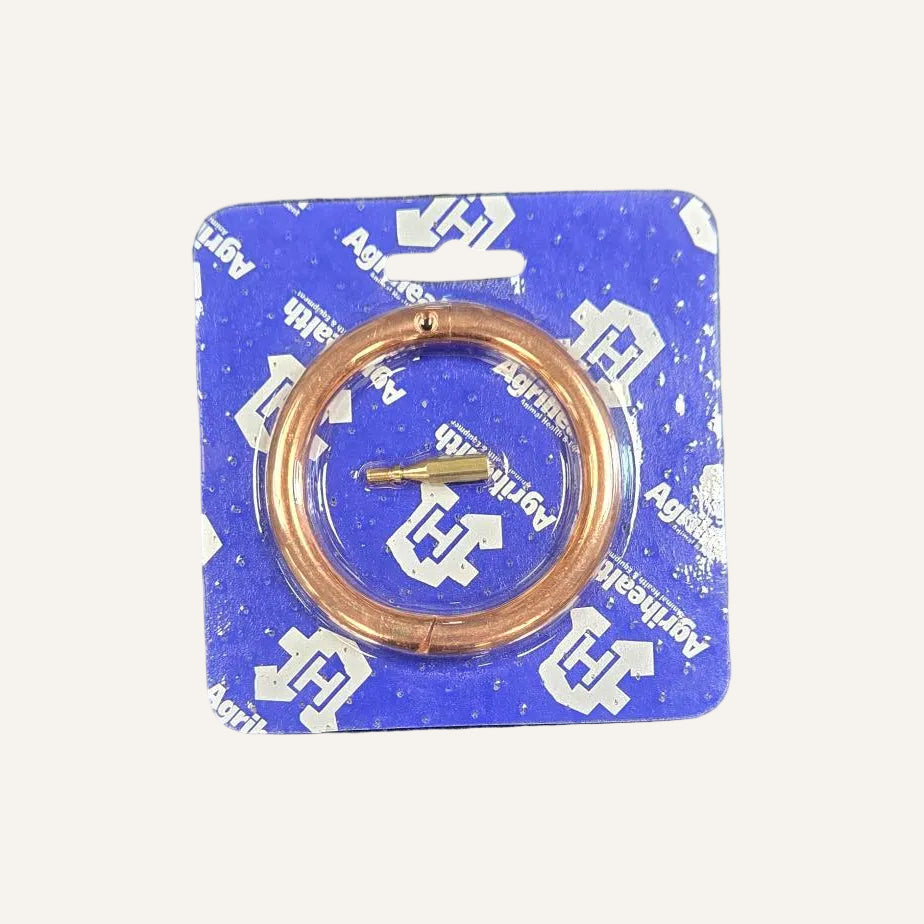 Agrihealth Bull Ring 3" Copper | Self-Piercing Copper Bull Nose Ring