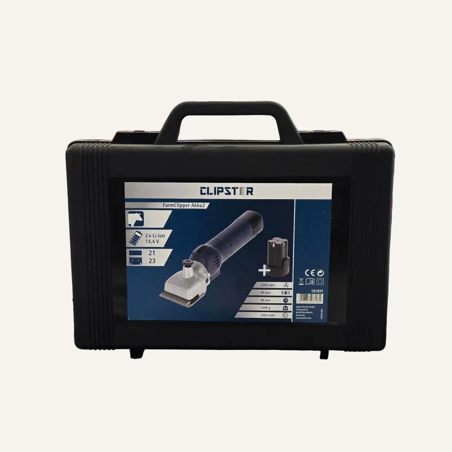 Kerbl FarmClipper Akku2 Cow Clipper | 2 Batteries | 21/23 Tooth Clipping Set
