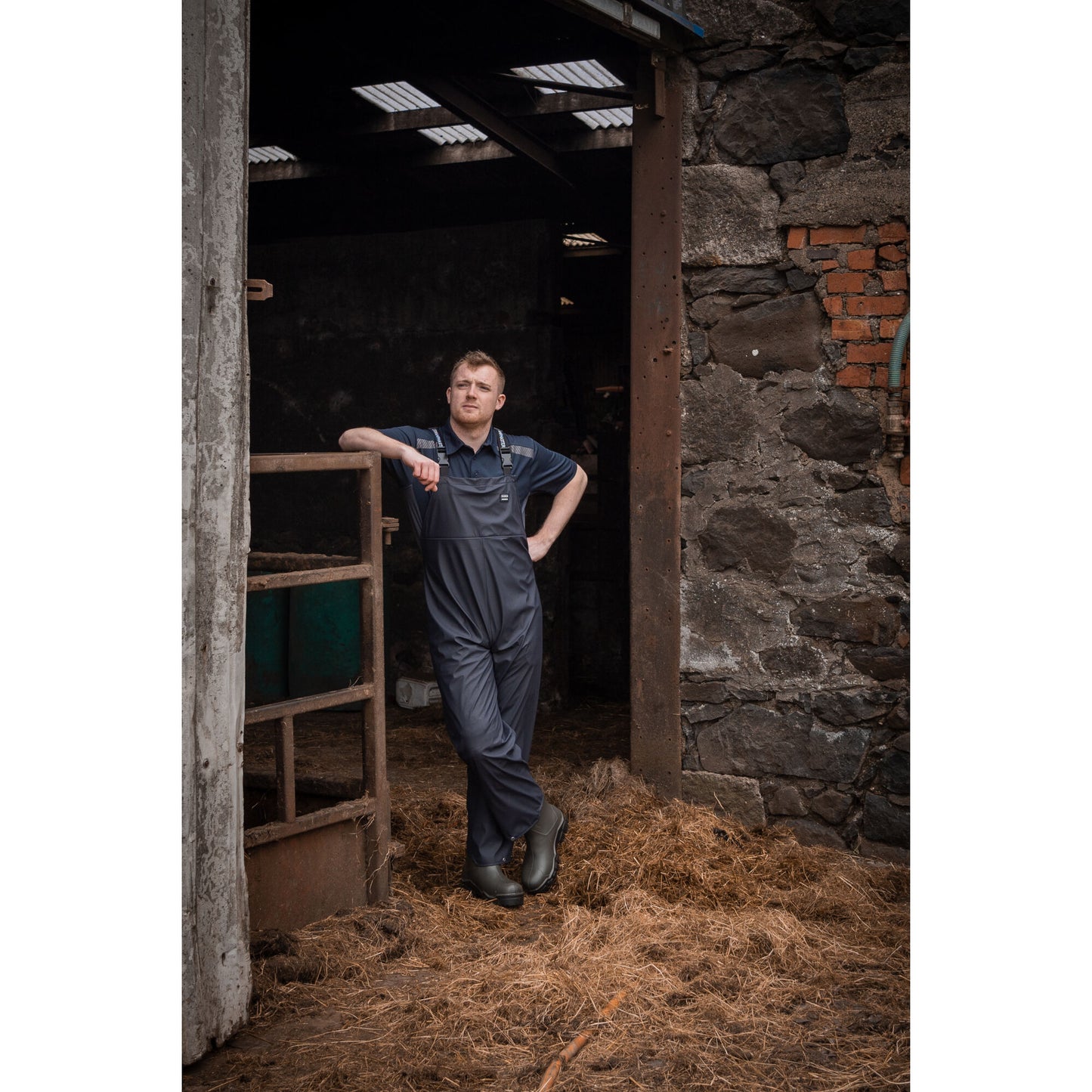 Swampmaster No-Sweat Stormgear Waterproof Bib & Brace Navy | Waterproof Farm Workwear