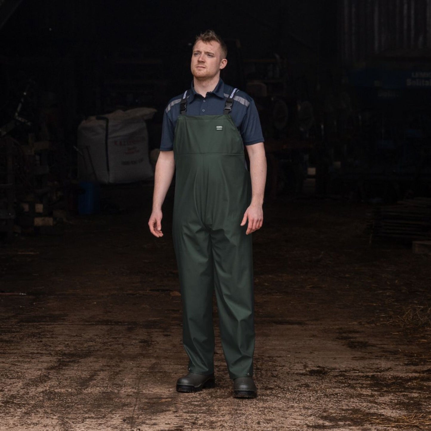 Swampmaster No-Sweat Stormgear Waterproof Bib & Brace Green | Waterproof Farm Overtrousers