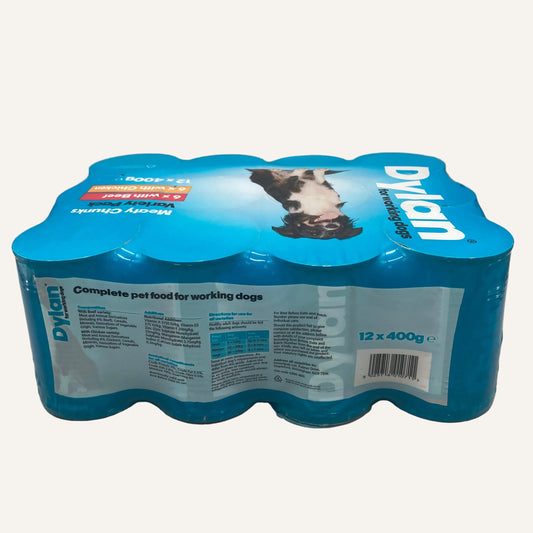 Dylan For Working Dogs Variety Pack 12 x 400g | Beef & Chicken Wet Dog Food