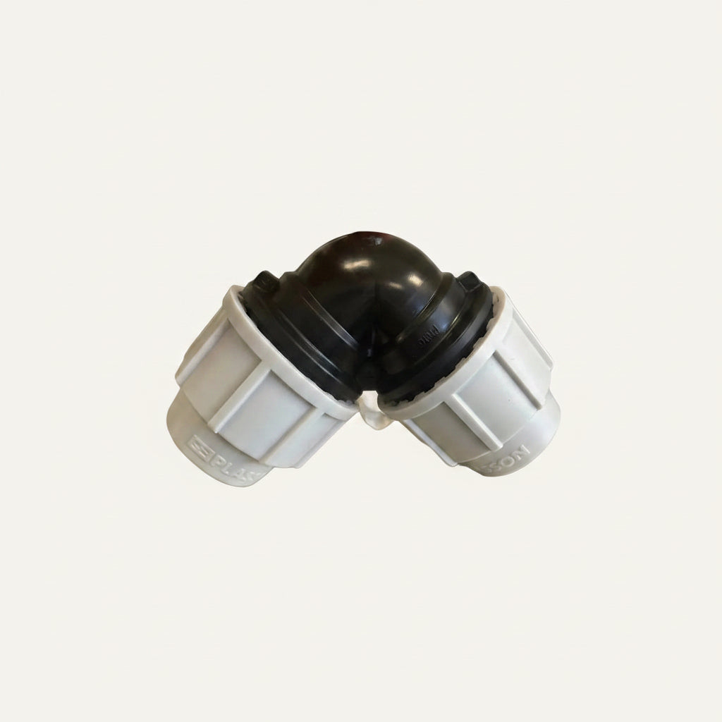 Plasson MDPE Pipe Elbow | 90° Compression Water Pipe Fitting