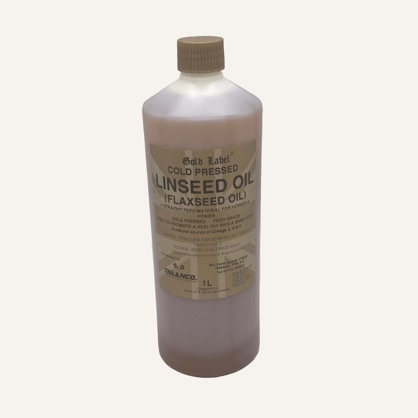 Gold Label Linseed Oil 1L | Traditional Feed Supplement for Horses & Livestock