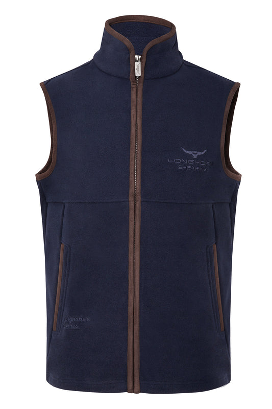 Longhorn Shearing Oxford Gilet Navy | Fleece Country Bodywarmer