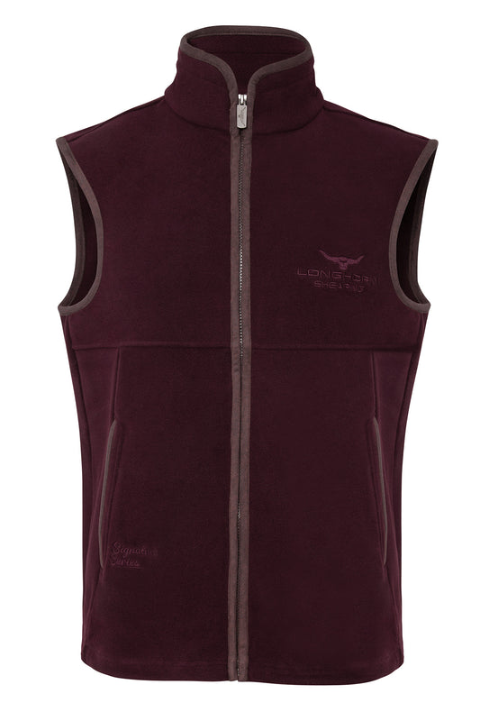 Longhorn Shearing Rutland Gilet Burgundy | Fleece Country Bodywarmer