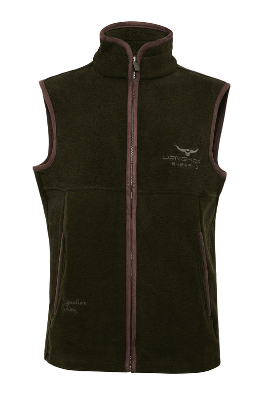 Longhorn Shearing Wessex Gilet Dark Green | Fleece Country Bodywarmer