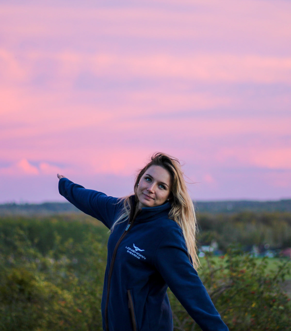 Longhorn Shearing Highland Fleece Navy | Country Fleece Jacket