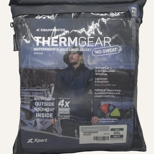 Swampmaster No-Sweat Thermgear Waterproof Jacket Navy | Insulated Farm Waterproof Jacket