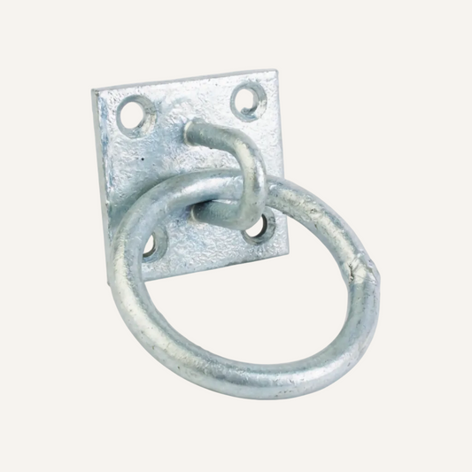 Perry Galvanised 2" Ring on 2" Square Plate | Tie Ring & General Farm Hardware
